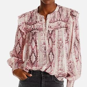 Aqua pink snakeskin BRAND NEW with TAGS never worn blouse